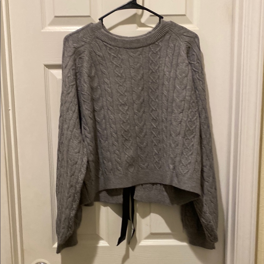Gray Cable Knit Sweater